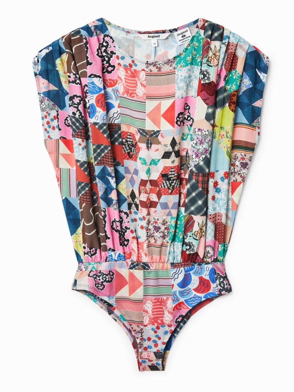 Desigual x Johnson Hartig Patchwork Bodysuit Size M - EUC